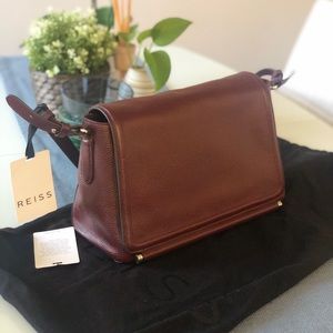 NWT Reiss shoulder handbag, burgundy color